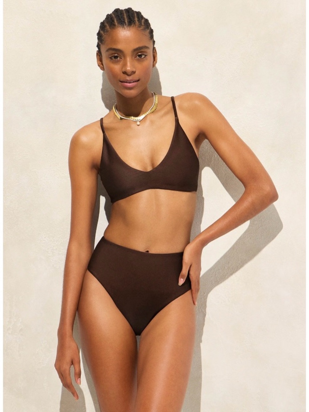 NWT J. Crew Hallie Bikini Bottom Classic Sculpt™ Inky Espresso Brown